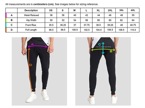 Adidas joggers size chart